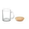 Mug  en verre recyclé de 300 ml avec couvercle en bambou personnalisé CELESTIAL Matières : verre Couleurs : transparent personna