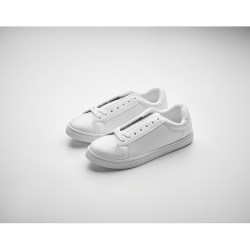 Baskets Personnalisées en PU Taille 38 BLANCOS pour le Quotidien Matières : PU Couleurs : blanc marquage laser ultra précis