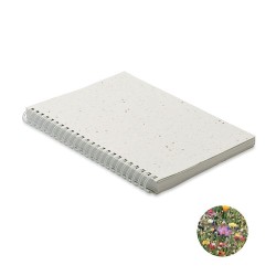 Carnet A5 Éco-responsable en Papier Semence Personnalisé - SEED RING Matières : papier Couleurs : blanc