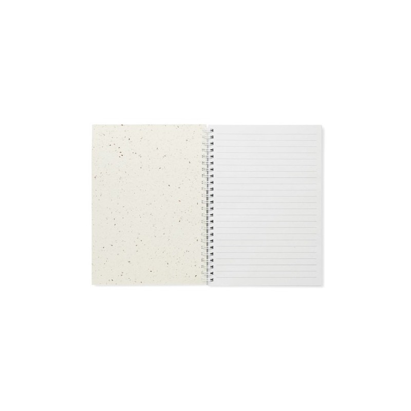 Carnet A5 Éco-responsable en Papier Semence Personnalisé - SEED RING Matières : papier Couleurs : blanc personnalisable avec vot