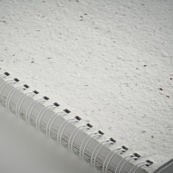 Carnet A5 Éco-responsable en Papier Semence Personnalisé - SEED RING Matières : papier Couleurs : blanc impression haute définit