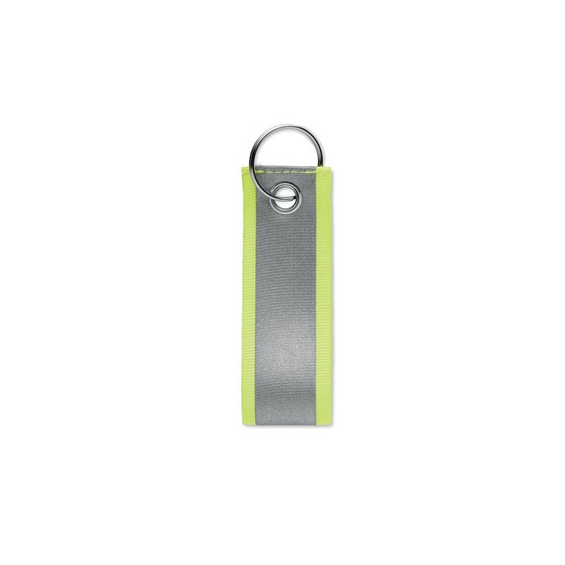 Porte-clés réfléchissant personnalisé REFLEKEY Matières : PET Couleurs : jaune fluo personnalisable avec votre logo