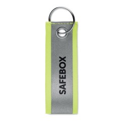 Porte-clés réfléchissant personnalisé REFLEKEY Matières : PET Couleurs : jaune fluo cadeau entreprise pas cher