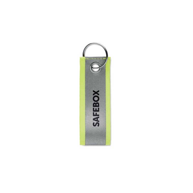 Porte-clés réfléchissant personnalisé REFLEKEY Matières : PET Couleurs : jaune fluo cadeau entreprise pas cher