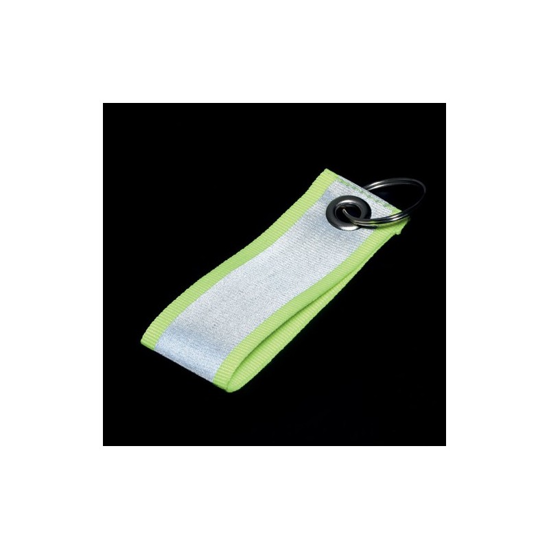 Porte-clés réfléchissant personnalisé REFLEKEY Matières : PET Couleurs : jaune fluo goodies publicitaire événementiel