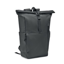 Sac à Dos Éco-responsable RPET 300D Personnalisé pour Ordinateur VALLEY ROLLPACK Matières : PET recyclé Couleurs : noir