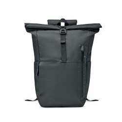 Sac à Dos Éco-responsable RPET 300D Personnalisé pour Ordinateur VALLEY ROLLPACK Matières : PET recyclé Couleurs : noir 2