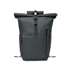 Sac à Dos Éco-responsable RPET 300D Personnalisé pour Ordinateur VALLEY ROLLPACK Matières : PET recyclé Couleurs : noir personna
