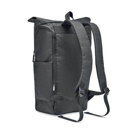 Sac à Dos Éco-responsable RPET 300D Personnalisé pour Ordinateur VALLEY ROLLPACK Matières : PET recyclé Couleurs : noir cadeau e