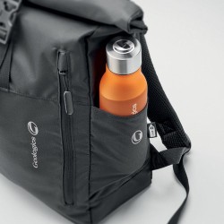 Sac à Dos Éco-responsable RPET 300D Personnalisé pour Ordinateur VALLEY ROLLPACK Matières : PET recyclé Couleurs : noir goodies 
