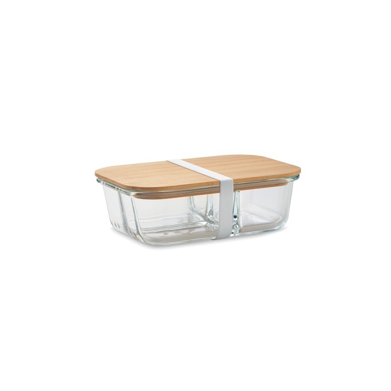 Lunchbox Éco-responsable en Verre et Bambou Personnalisée TUNDRA 3 Matières : verre Couleurs : transparent personnalisable avec 