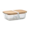 Lunchbox Éco-responsable en Verre et Bambou Personnalisée TUNDRA 3 Matières : verre Couleurs : transparent personnalisable avec 