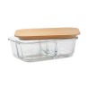Lunchbox Éco-responsable en Verre et Bambou Personnalisée TUNDRA 3 Matières : verre Couleurs : transparent cadeau entreprise pas