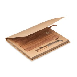Plateau à fromage large en acacia personnalisé - OSTUR Matières : papier Couleurs : bois 2