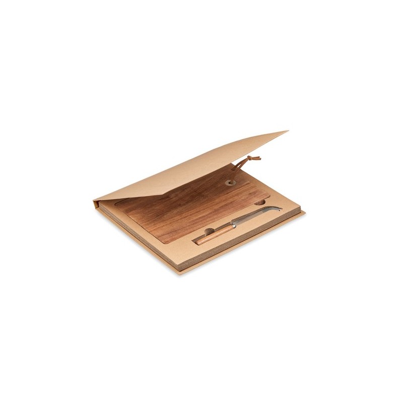 Plateau à fromage large en acacia personnalisé - OSTUR Matières : papier Couleurs : bois personnalisable avec votre logo