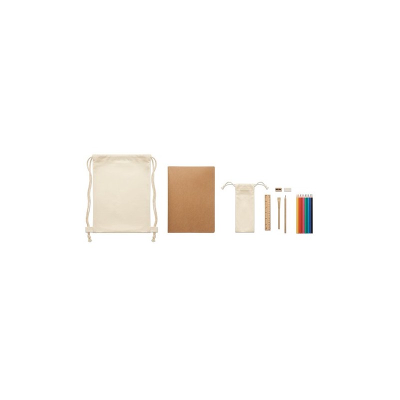 Set de dessin personnalisé pour enfants - FUNDRAW Matières : coton Couleurs : beige personnalisable avec votre logo