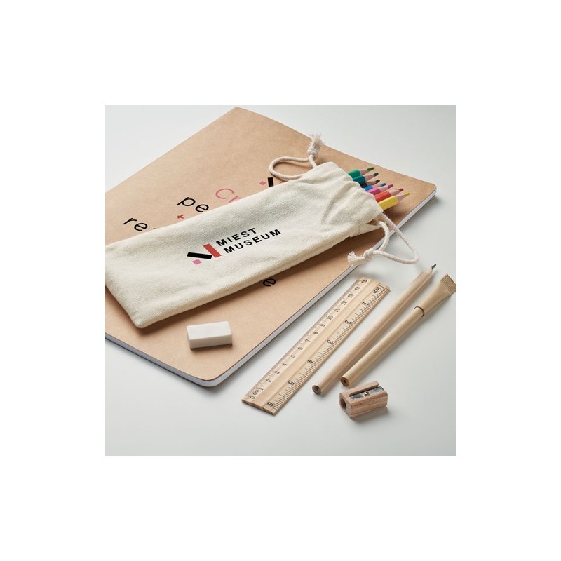 Set de dessin personnalisé pour enfants - FUNDRAW Matières : coton Couleurs : beige cadeau entreprise pas cher