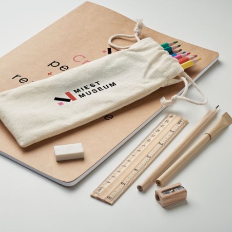 Set de dessin personnalisé pour enfants - FUNDRAW Matières : coton Couleurs : beige cadeau entreprise pas cher