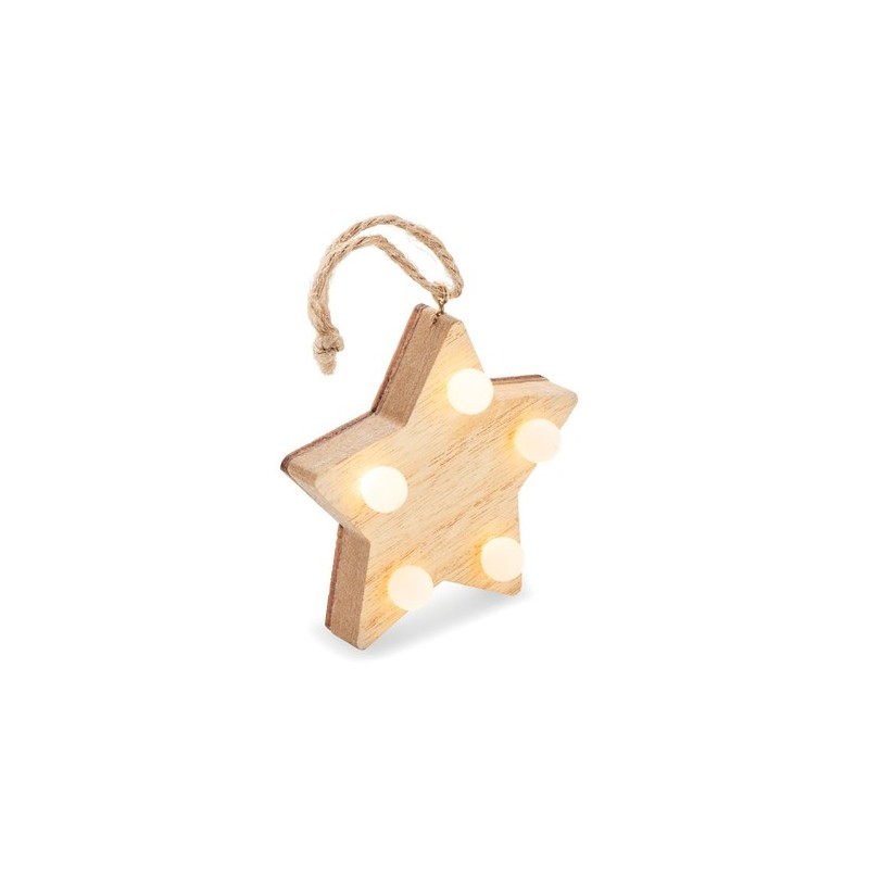 Étoile en bois lumineuse LALIE - Décoration festive