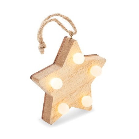 Étoile en bois lumineuse LALIE - Décoration festive