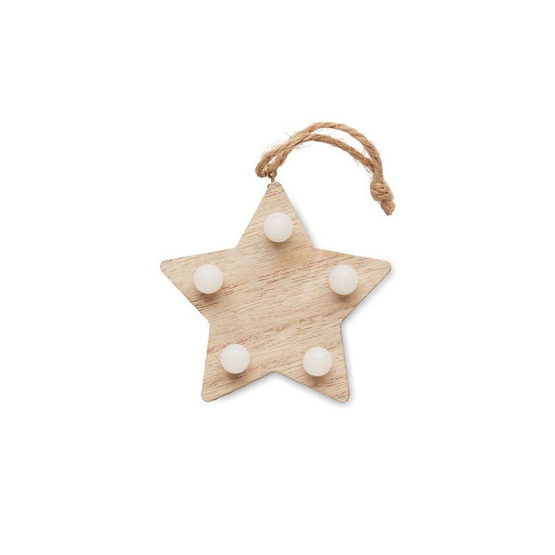 Étoile en bois lumineuse LALIE - Décoration festive
