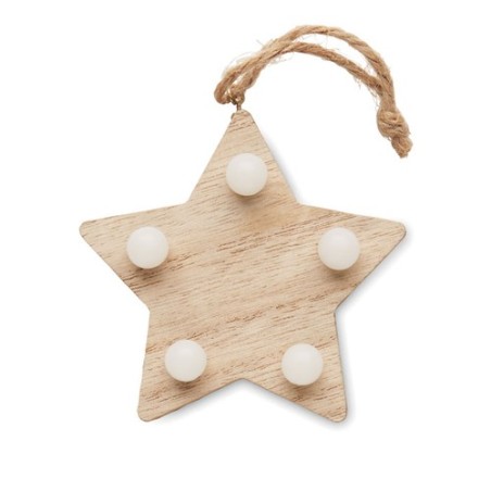Étoile en bois lumineuse LALIE - Décoration festive