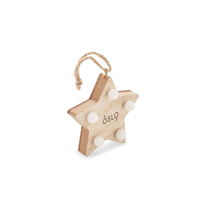 Étoile en bois lumineuse LALIE - Décoration festive
