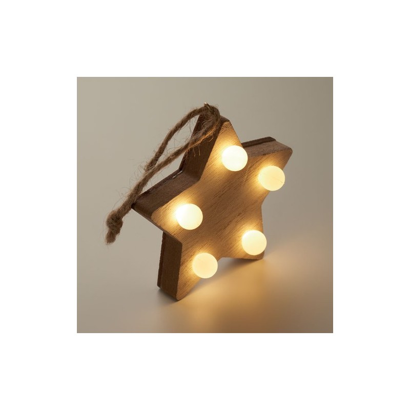 Étoile en bois lumineuse LALIE - Décoration festive