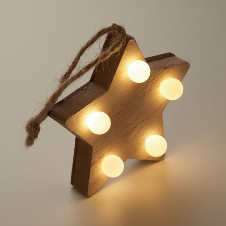 Étoile en bois lumineuse LALIE - Décoration festive