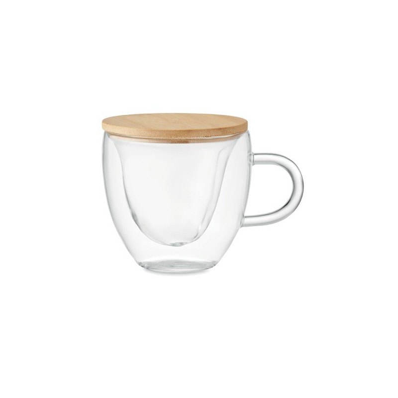 Tasse personnalisée en borosilicate à double paroi - CORAMUG Matières : verre Couleurs : transparent