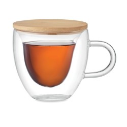 Tasse personnalisée en borosilicate à double paroi - CORAMUG Matières : verre Couleurs : transparent cadeau entreprise pas cher