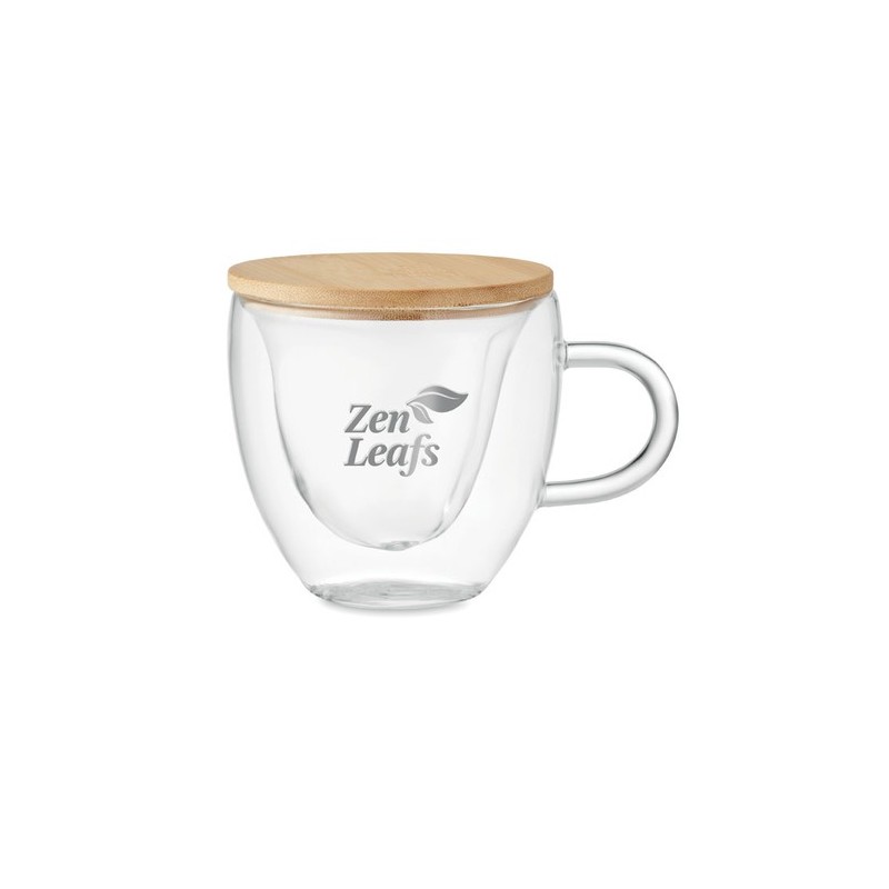 Tasse personnalisée en borosilicate à double paroi - CORAMUG Matières : verre Couleurs : transparent impression haute définition