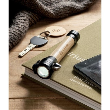 Lustre personnalisé 3 en 1 marteau d'urgence - Sécurité auto et maison LUSTRE Matières : bambou Couleurs : bois marquage laser u