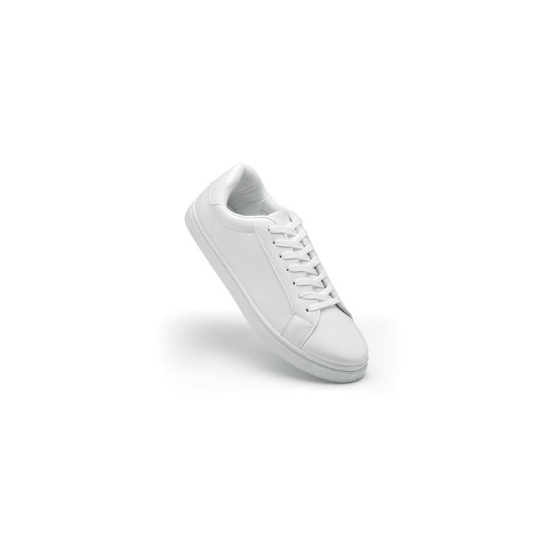 Baskets personnalisées en PU Taille 42 - BLANCOS Matières : PU Couleurs : blanc cadeau entreprise pas cher