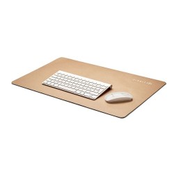 Sous-main personnalisé  en papier recyclé - Idéal pour le bureau Matières : caoutchouc Couleurs : beige cadeau entreprise pas ch