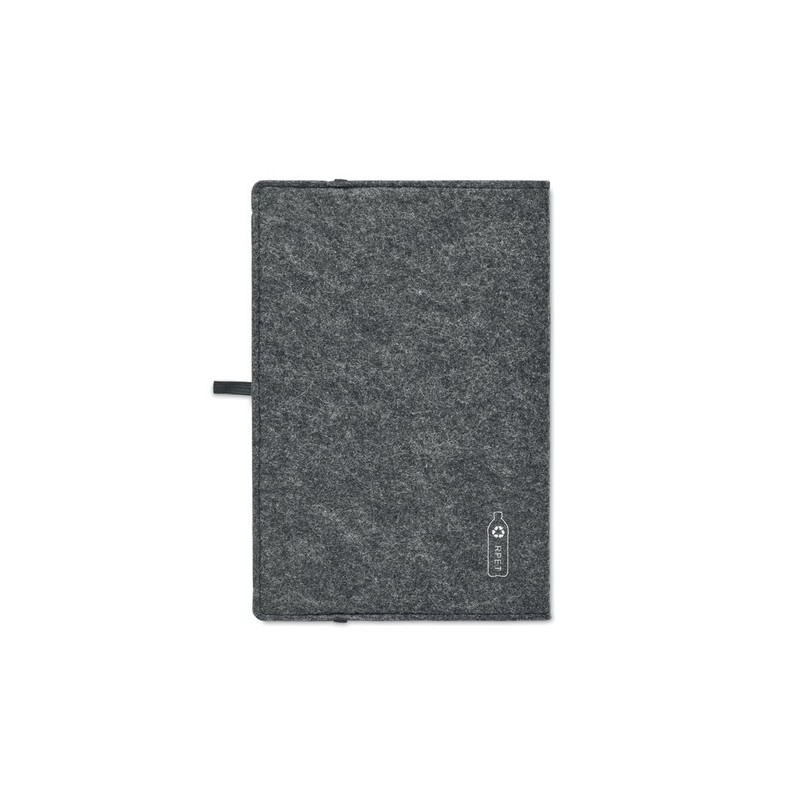 Carnet A5 Personnalisé en Feutre Éco-responsable RPET - FELTBOOK Matières : papier Couleurs : pierre personnalisable avec votre 
