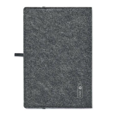 Carnet A5 Personnalisé en Feutre Éco-responsable RPET - FELTBOOK Matières : papier Couleurs : pierre personnalisable avec votre 