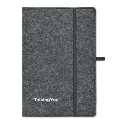 Carnet A5 Personnalisé en Feutre Éco-responsable RPET - FELTBOOK Matières : papier Couleurs : pierre goodies publicitaire événem