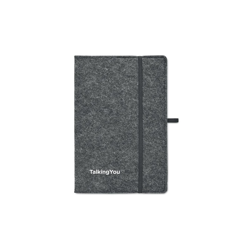Carnet A5 Personnalisé en Feutre Éco-responsable RPET - FELTBOOK Matières : papier Couleurs : pierre goodies publicitaire événem