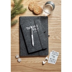 Carnet A5 Personnalisé en Feutre Éco-responsable RPET - FELTBOOK Matières : papier Couleurs : pierre impression haute définition