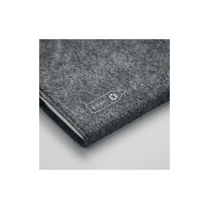 Carnet A5 Personnalisé en Feutre Éco-responsable RPET - FELTBOOK Matières : papier Couleurs : pierre marquage laser ultra précis