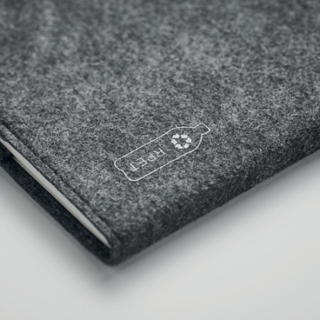 Carnet A5 Personnalisé en Feutre Éco-responsable RPET - FELTBOOK Matières : papier Couleurs : pierre marquage laser ultra précis