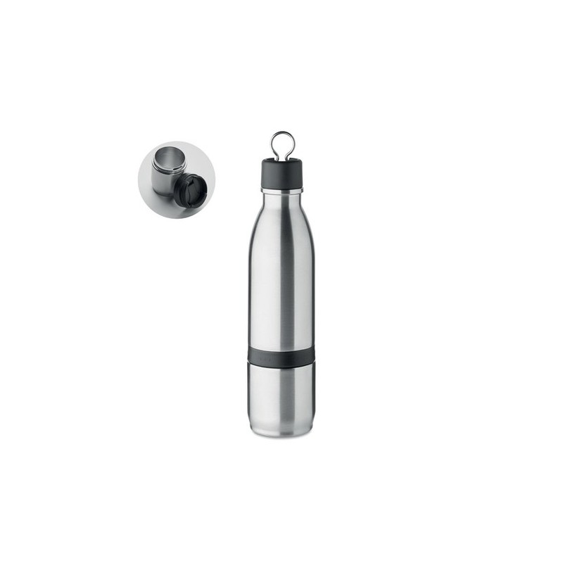 Bouteille isotherme double paroi personnalisée 500ml - ATERA Couleurs : argenté mat Matières : acier inoxydable recyclé