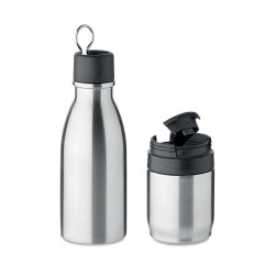 Bouteille isotherme double paroi personnalisée 500ml - ATERA Couleurs : argenté mat Matières : acier inoxydable recyclé 2