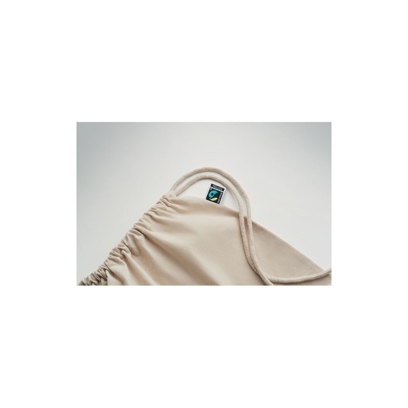Sac à cordon personnalisé équitable pas cher | OSOLE DRAW Matières : coton Couleurs : beige impression haute définition