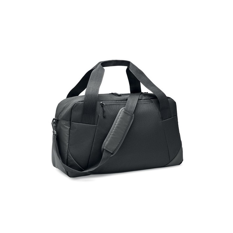 Sac de sport personnalisé résistant en 300D ripstop pas cher | GRENOBLE Matières : PET recyclé Couleurs : noir