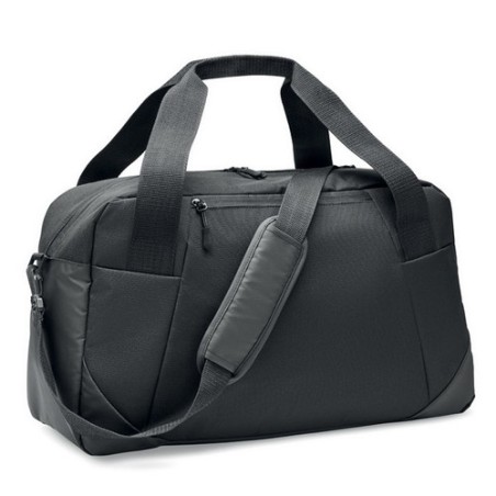 Sac de sport personnalisé résistant en 300D ripstop pas cher | GRENOBLE Matières : PET recyclé Couleurs : noir