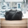 Sac de sport personnalisé résistant en 300D ripstop pas cher | GRENOBLE Matières : PET recyclé Couleurs : noir impression haute 