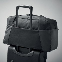 Sac de sport personnalisé résistant en 300D ripstop pas cher | GRENOBLE Matières : PET recyclé Couleurs : noir marquage laser ul