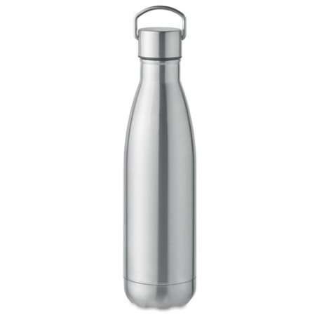 Bouteille isotherme double paroi  personnalisée 500 ml | MANOA Couleurs : argenté mat Matières : acier inoxydable recyclé